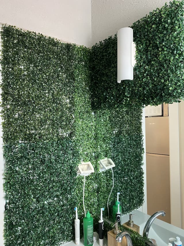 התקנת קיר ירוק בחדר שירותים