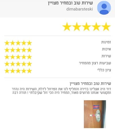 לקוחות ממליצים מנעולן 052-5525523